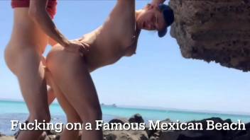 Sex On The Beach  Public Fucking & Cum Swallow on a Famous Mexican Playa Full video on RED