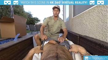 Gay VR PORN - Ourdoor ass fuck with a hot stud Gabriel